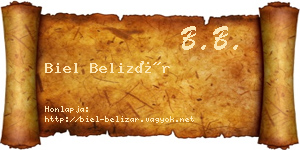 Biel Belizár névjegykártya